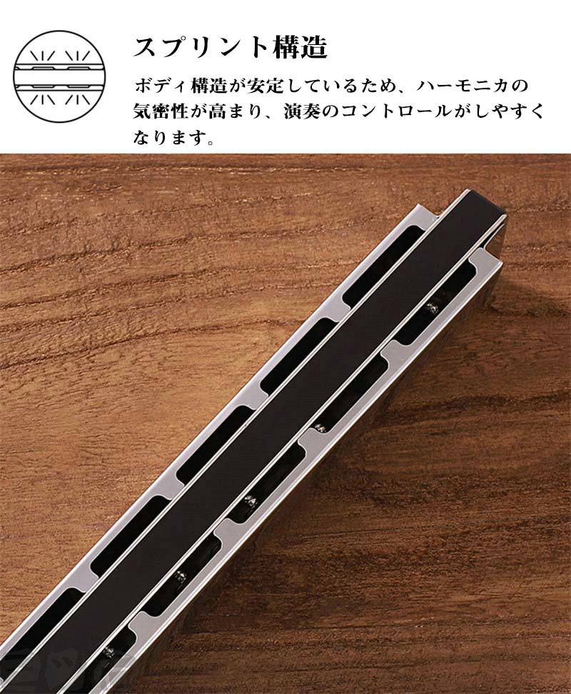 楽天市場】ハーモニカ 入門用ハーモニカ C調 24穴 複音 ハーモニカ