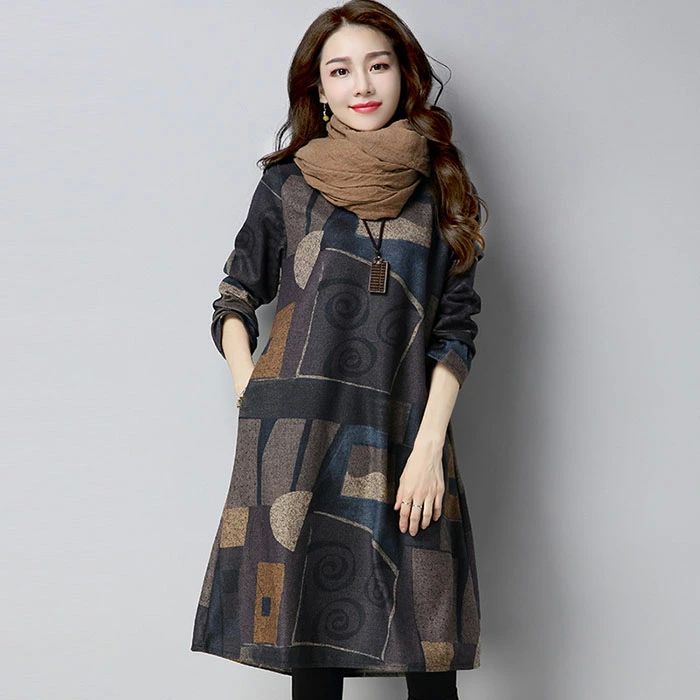 楽天市場】チュニック 秋 長袖 チュニックワンピース 大人可愛い