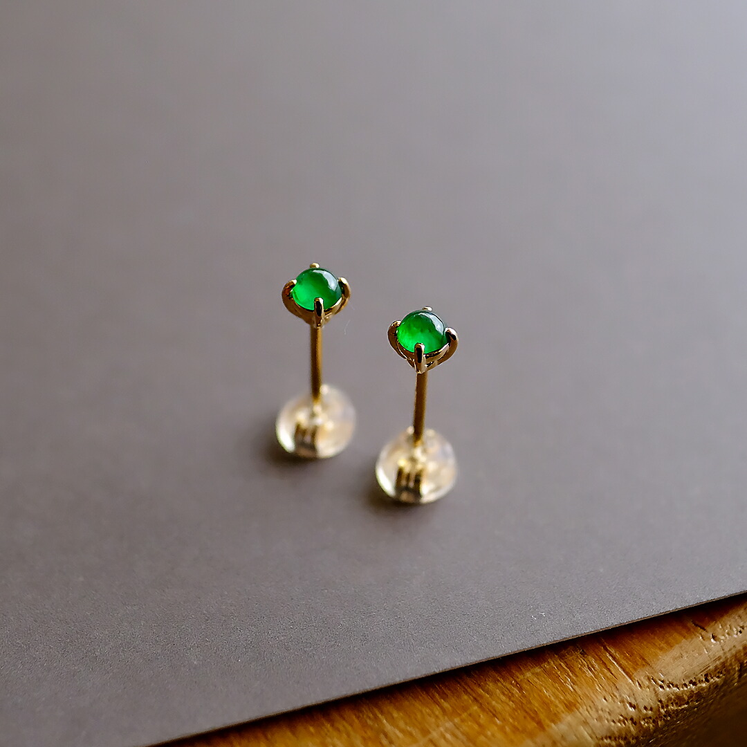 楽天市場】翡翠 (ヒスイ) × K18YG ピアス 『IMPERIAL TWINS 3』 ろう