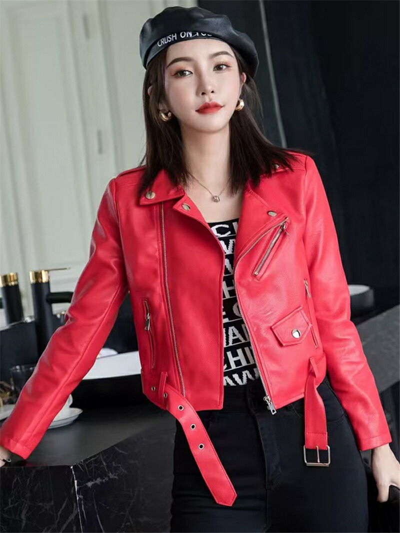 楽天市場】レザージャケット レディース PU ジャケット スリムフィット