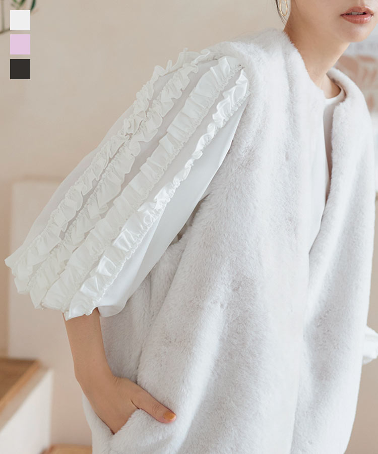 楽天市場】 前後2way 袖フリル ブラウス レディース 長袖 トップス