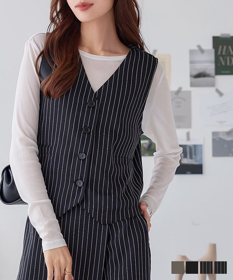 楽天市場】無地 or ストライプ テーラード ベスト レディース ベスト V