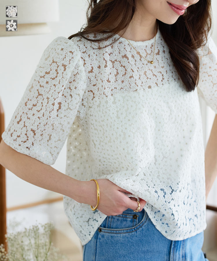 楽天市場】花柄 刺繍 シアー ブラウス [C7523] レディース 20代 30代