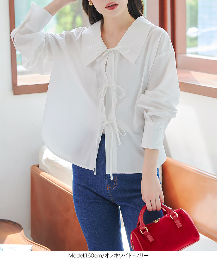 楽天市場】前開き3連リボンブラウス [C7308] レディース 20代 30代 40