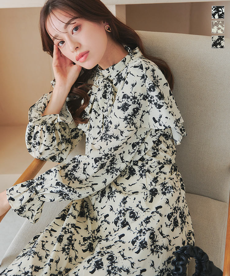 楽天市場】花柄 ケープデザイン ワンピース レディース ロング