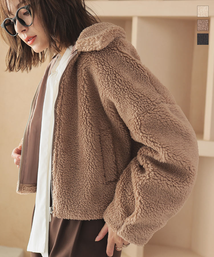 楽天市場】襟取り外し可能 2way ボアコート レディース コート