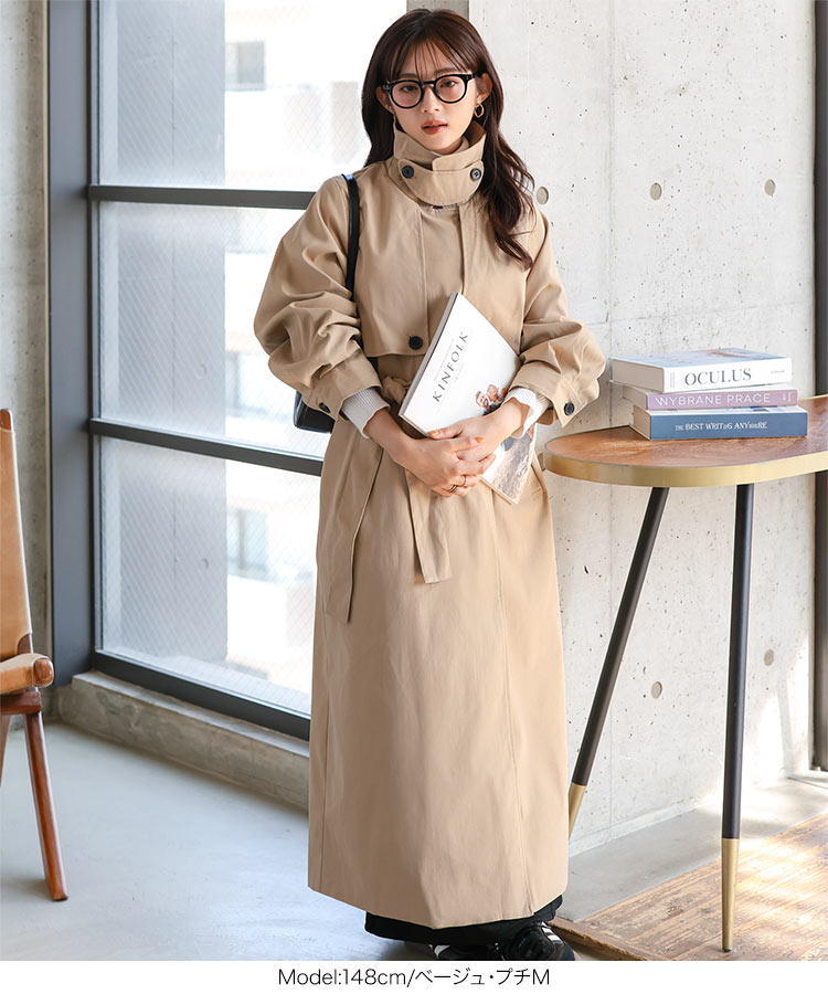 楽天市場】低身長 ロング トレンチコート レディース プチ プチサイズ