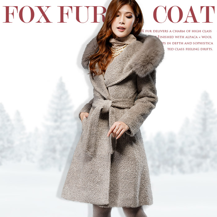 楽天市場】ウールコート アルパカ コート レディース 毛皮 ファー