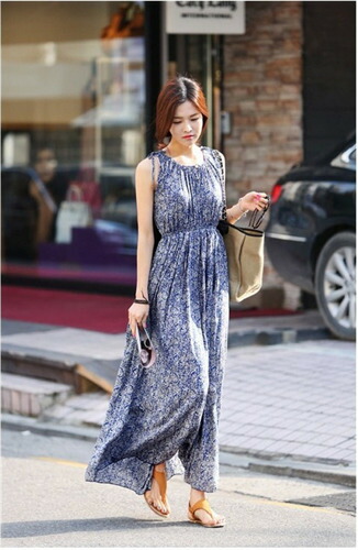 楽天市場】Mサイズ程度 ボヘミアンブルー 花柄 小花柄 ロング