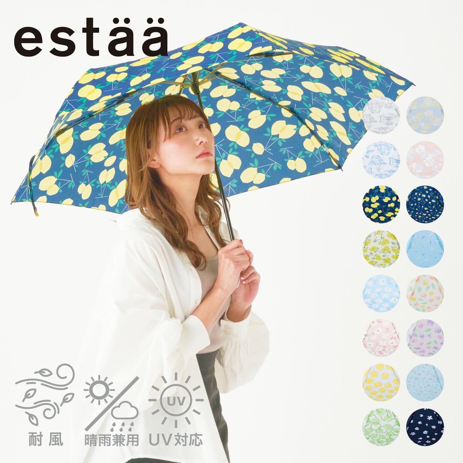 楽天市場】雨傘 54cm 耐風シリーズ 花柄 街並み イラスト 折りたたみ傘