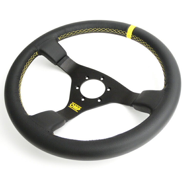 楽天市場】OMP ステアリング OD1980-071 WRC ブラック レザー イエロー