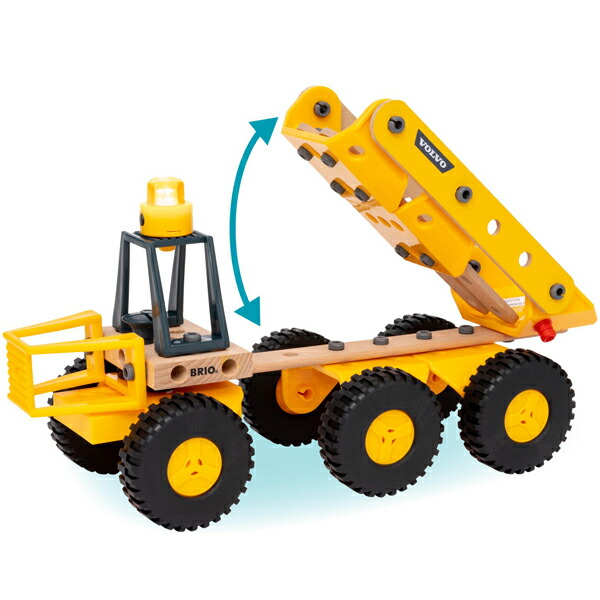 楽天市場】ブリオ 木のおもちゃ 光るビルダー VOLVO工事車両DXセット