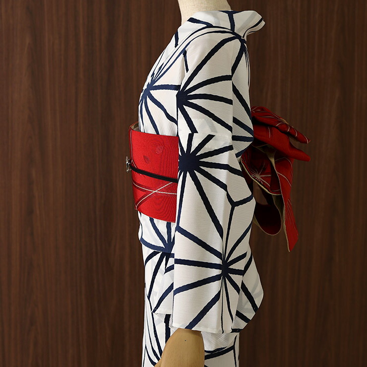 楽天市場】[ 洗える 浴衣 ] 楊柳 麻の葉（オフシロ/107-337-174-03