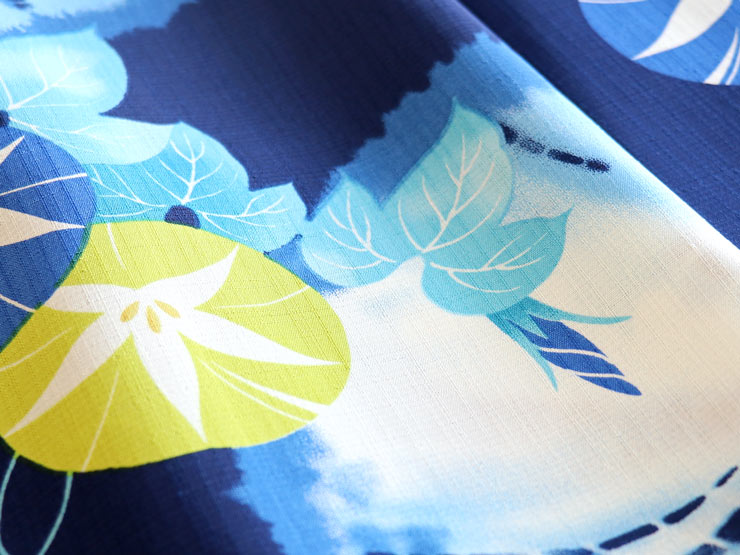 楽天市場】[ 洗える 浴衣 ] 絞り朝顔（紺/100-337-016-78）ゆかた セオ