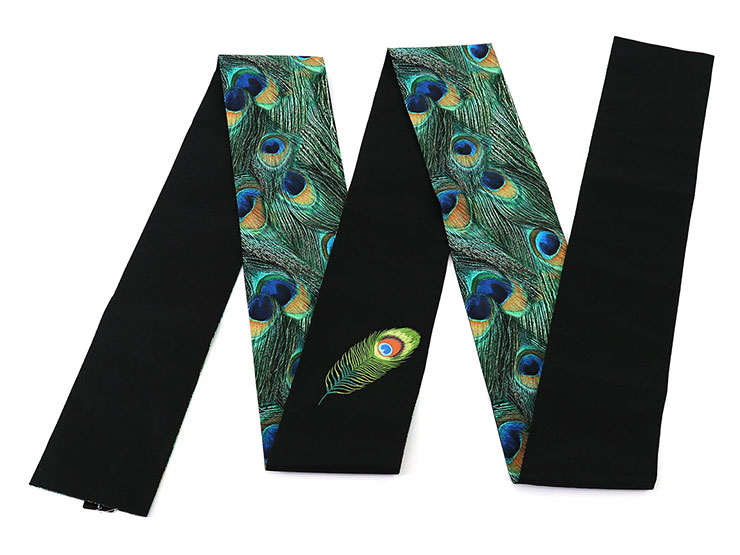 楽天市場】「撫松庵」 細帯 半巾帯 孔雀の羽根 (黒/103-102-013-88