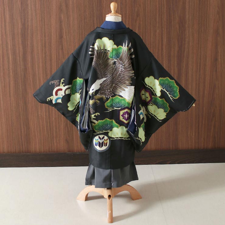 楽天市場】[ おすすめ! ] 七五三 男の子 絵羽 羽織袴セット 鷹 松葉