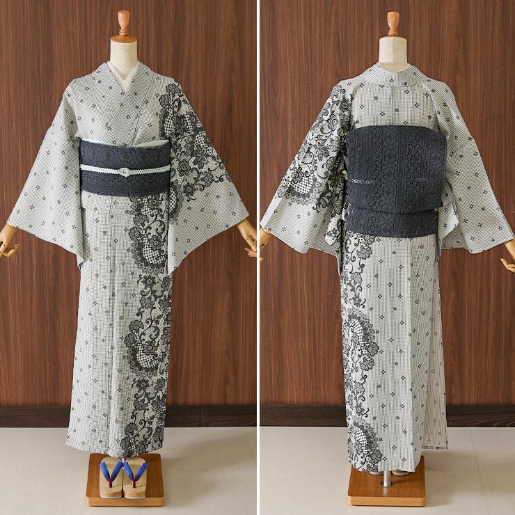 楽天市場】[ 洗える 浴衣 ] 片寄せレース（シロ/100-337-058-03