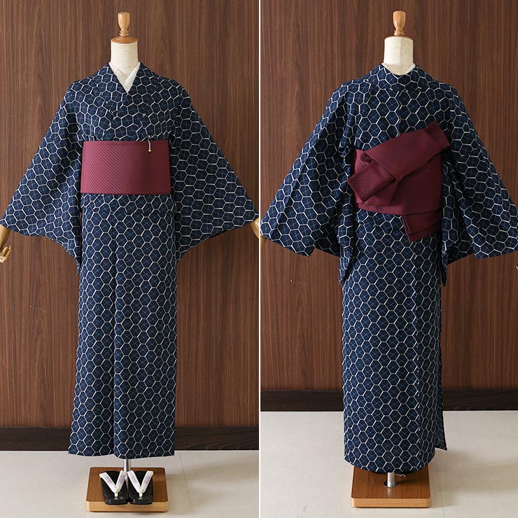 楽天市場】＼WeekendSale開催中!／[セオα] 浴衣 亀甲菱遊び(濃紺