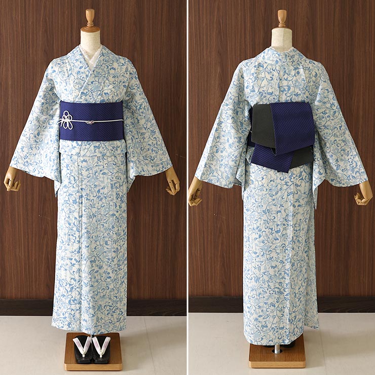 楽天市場】[セオα] 浴衣 枝垂れつる花(オフ白×水色） ゆかた セオ