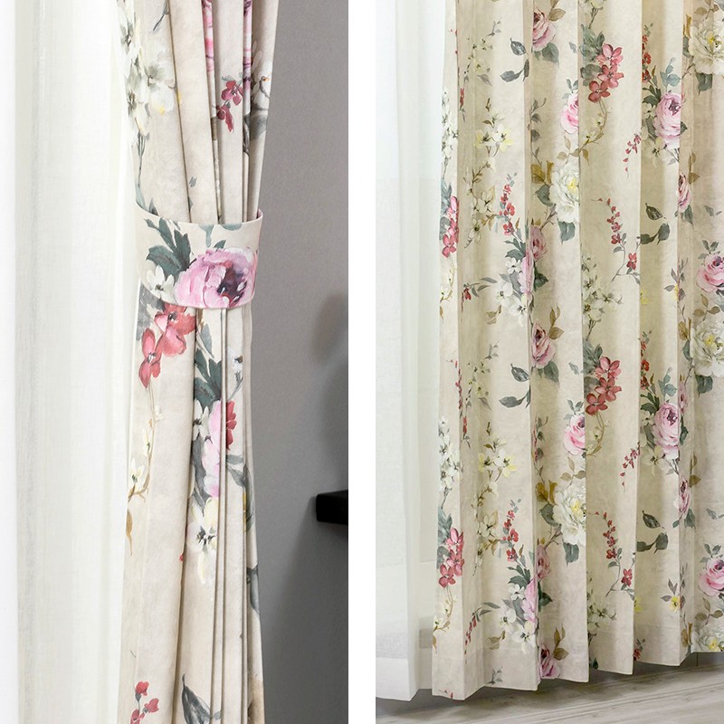 楽天市場】[既製サイズ]カーテン おしゃれ カーテン 花柄 ばら バラ
