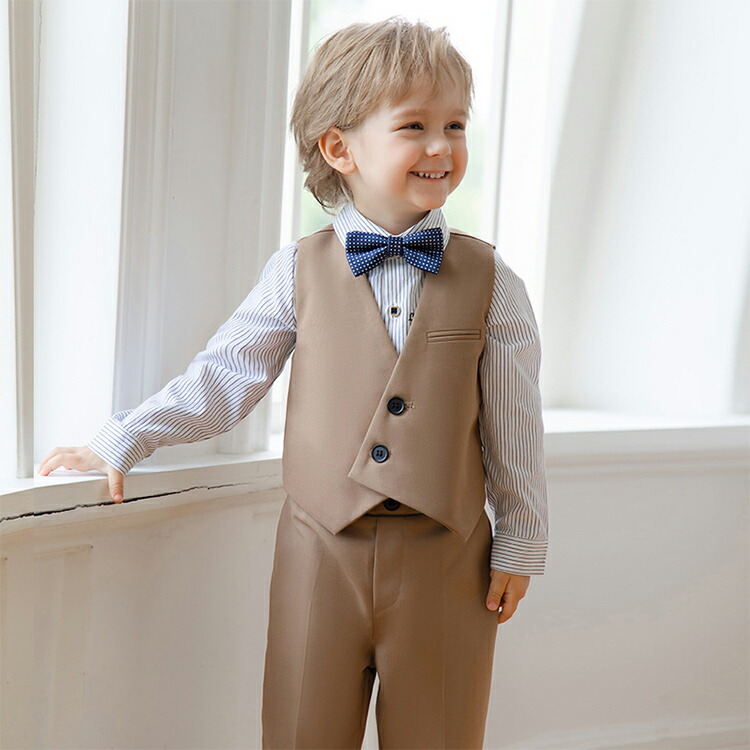楽天市場】入学式 フォーマルスーツ 英国風 スーツ 男の子 茶色 キッズ