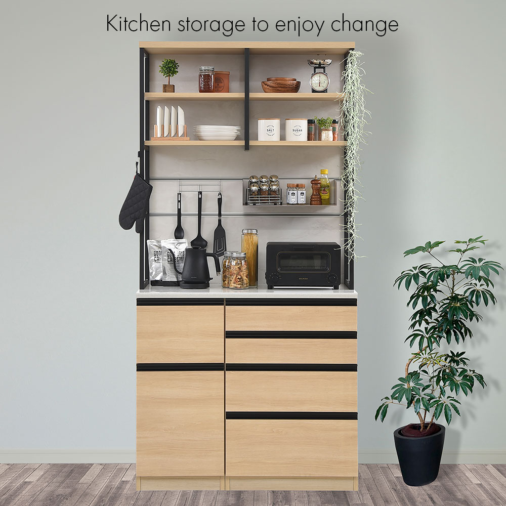 楽天市場】高橋木工所 食器棚 家電ボード ユニット スピナ 【幅140.3