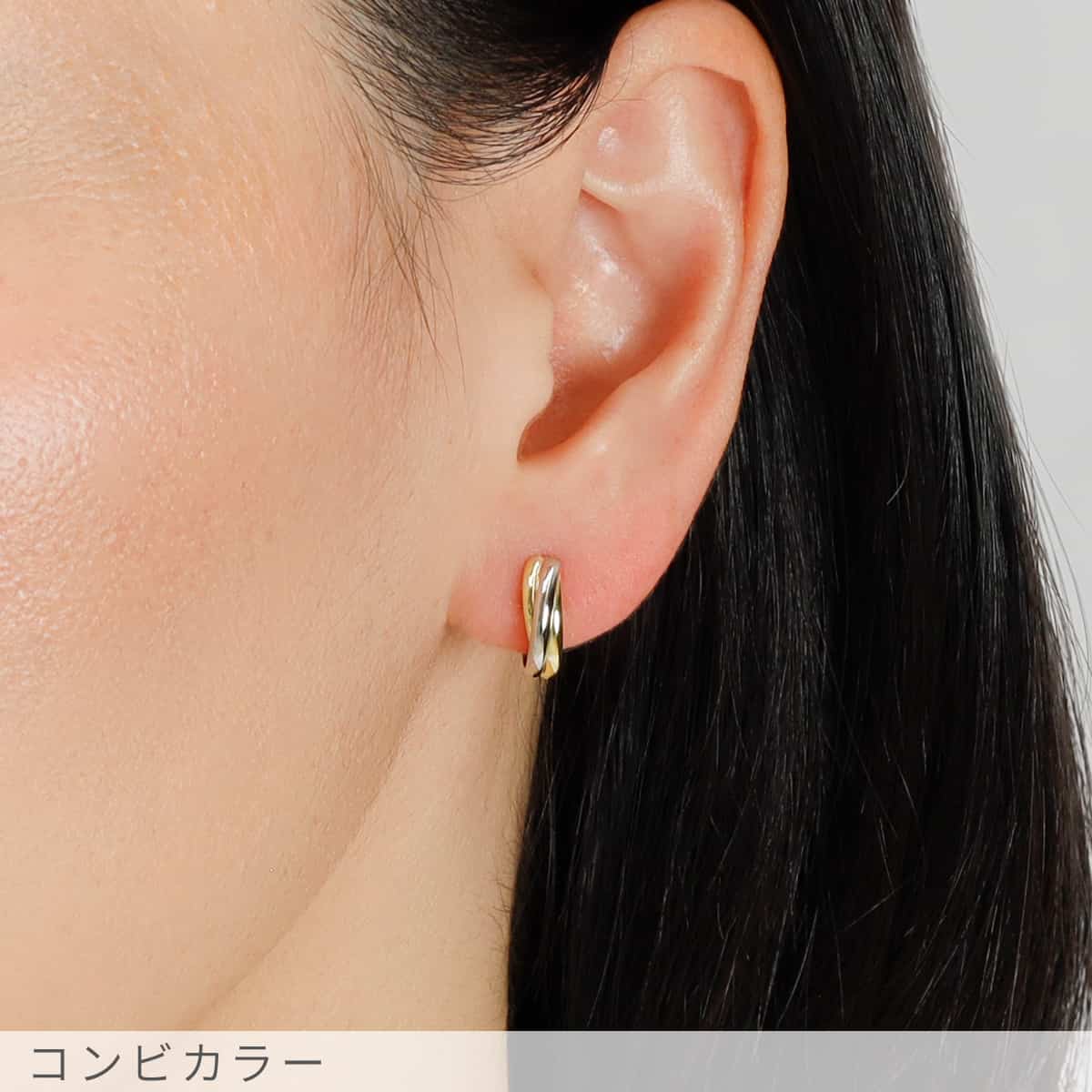 楽天市場】【即納可】 地金 ピアス トリニティ 18金 イエローゴールド