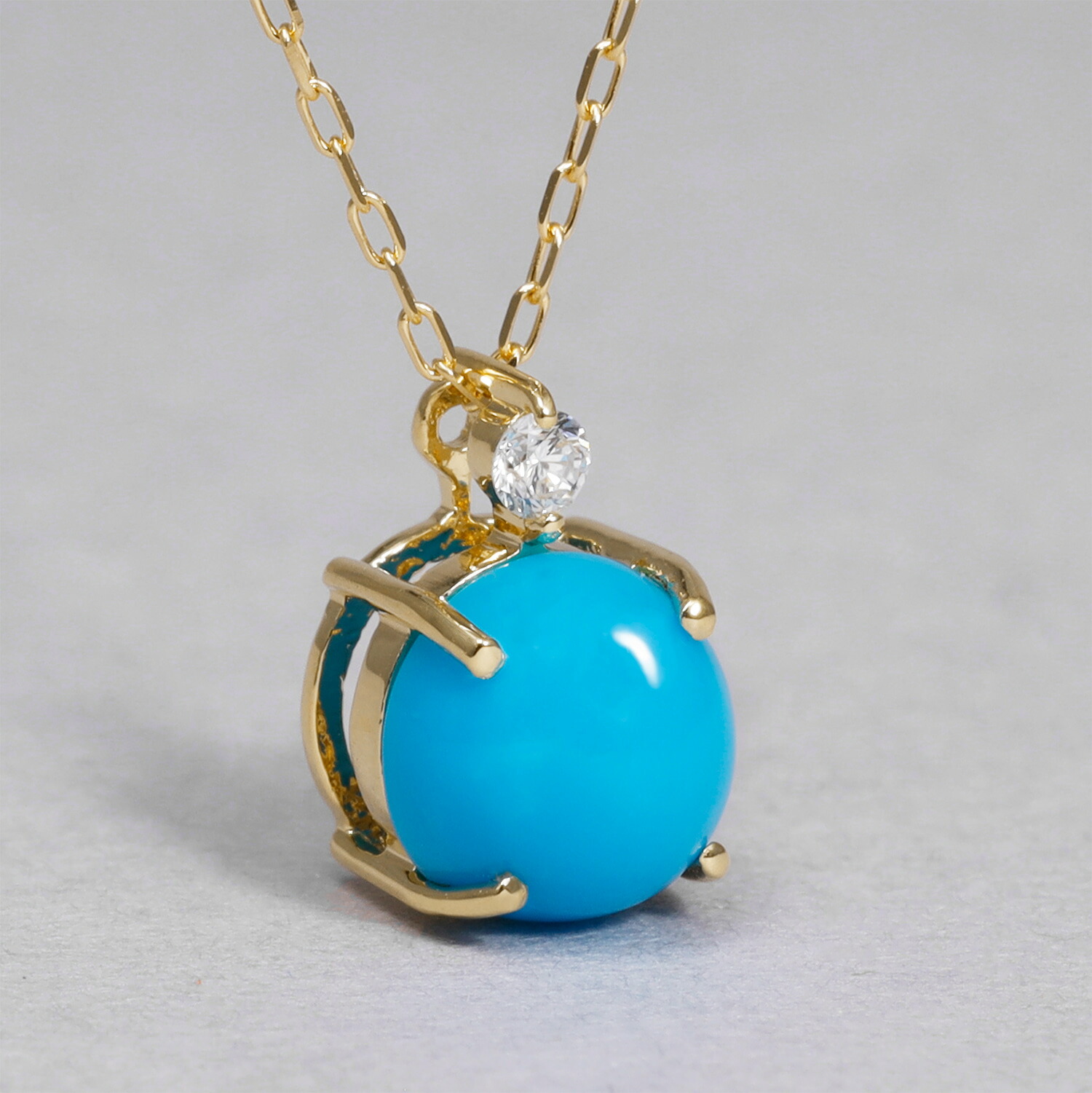 楽天市場】ターコイズ ダイヤモンド ネックレス ターコイズブルー 18金