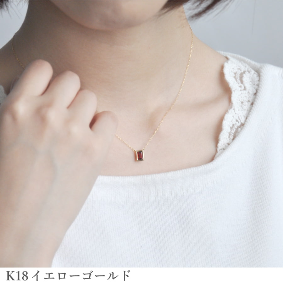 楽天市場】ガーネット ネックレス 0.5カラット 18金 イエローゴールド