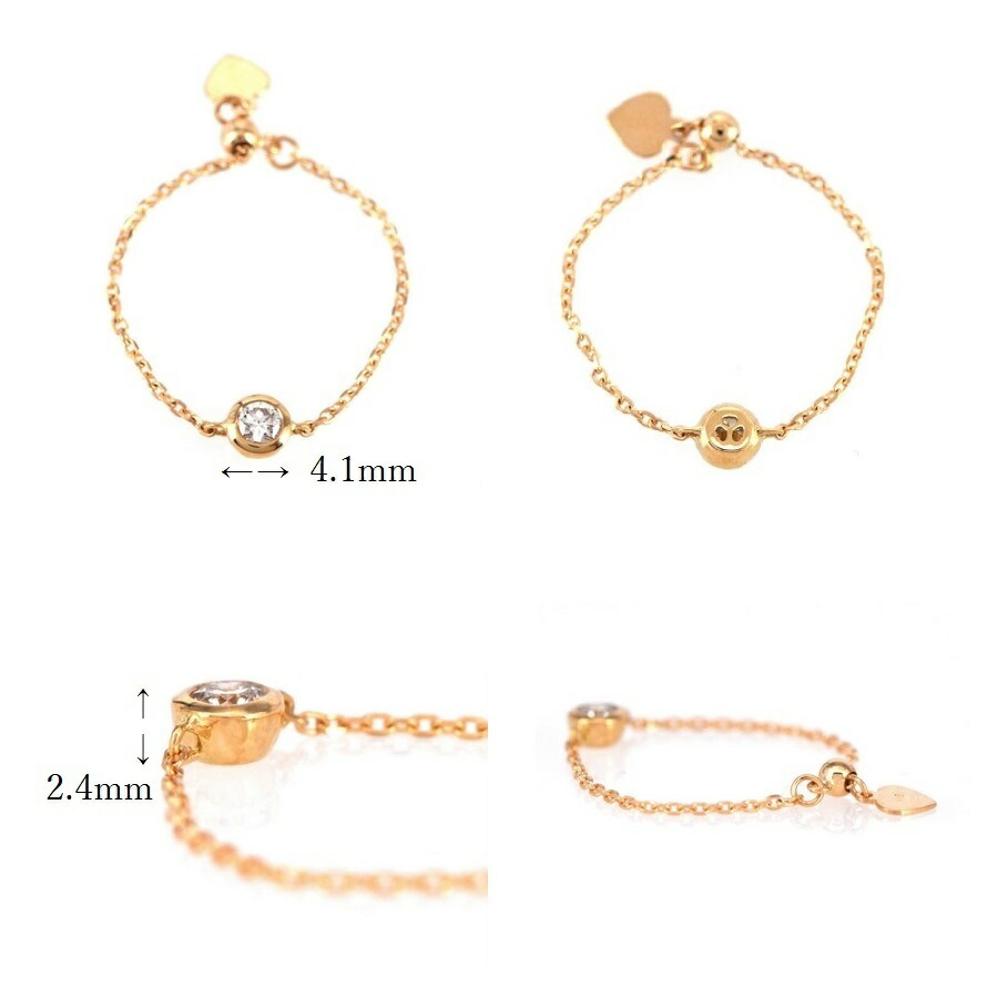 楽天市場】ダイヤモンド チェーン リング 0.1 カラット フリーサイズ