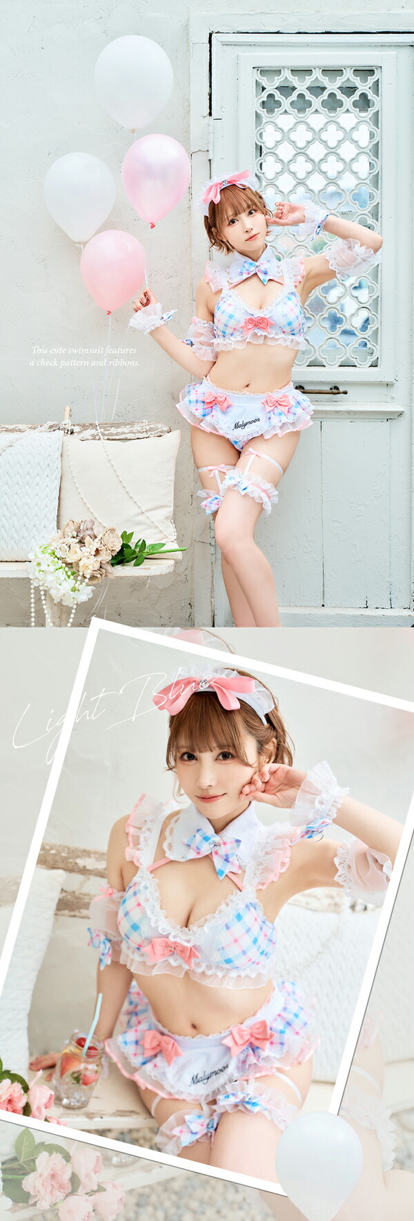 楽天市場】[正規品]【即納】コスプレ ビキニ チェック リボン ネイビー