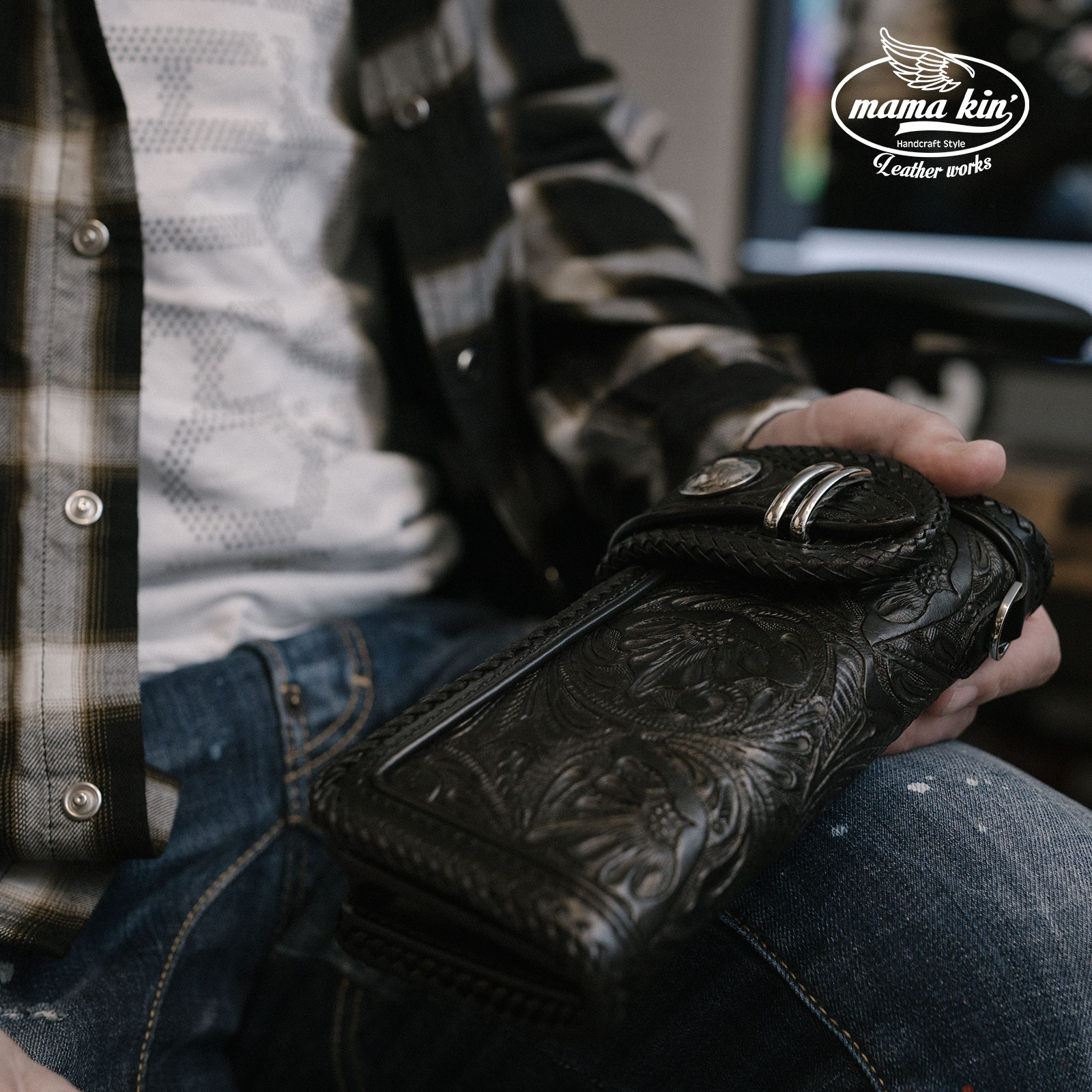 楽天市場】送料無料/サドルレザー使用！カービング/手彫り/ライダース