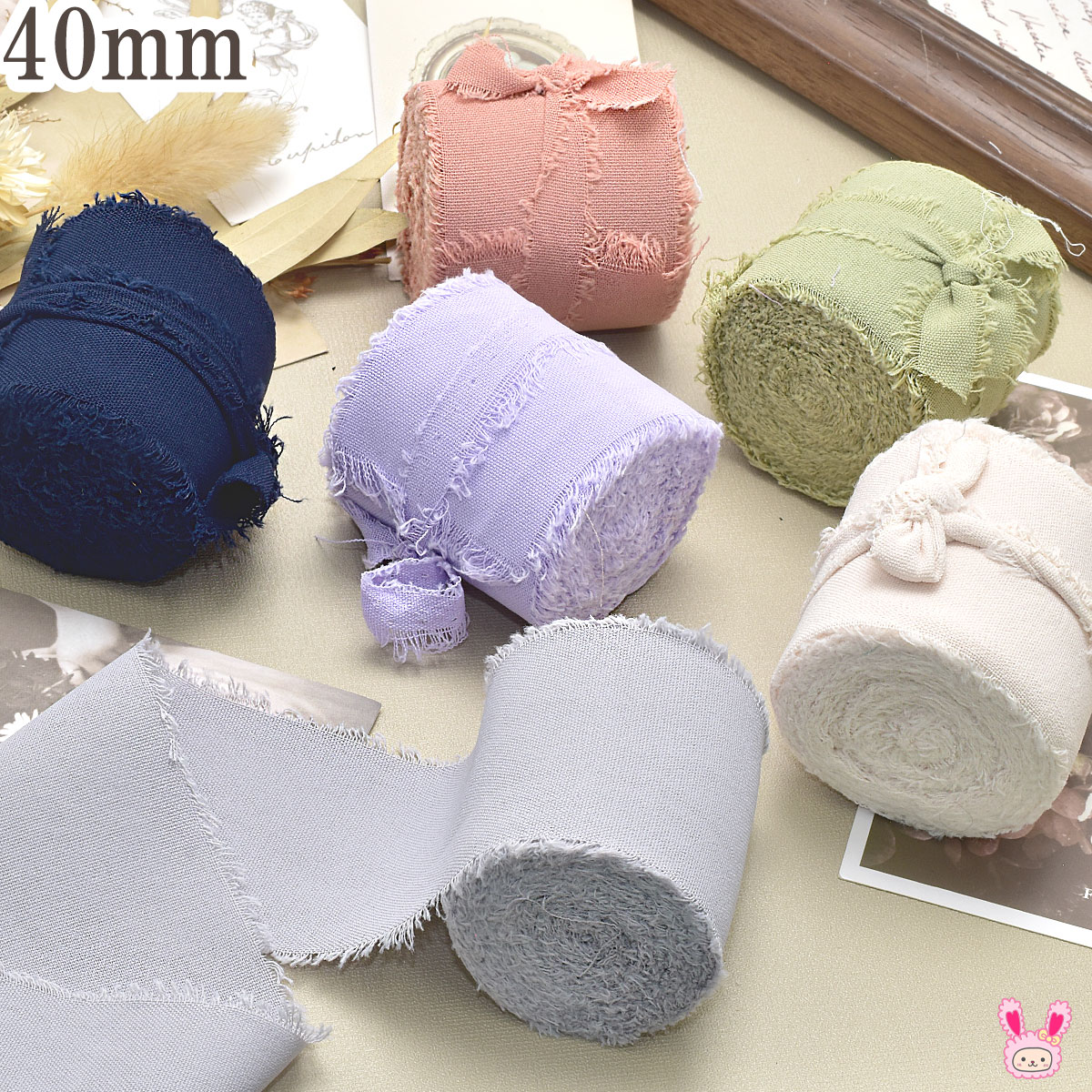 楽天市場】ファブリックフリンジリボン 幅40mm ロール巻き 約4.5m