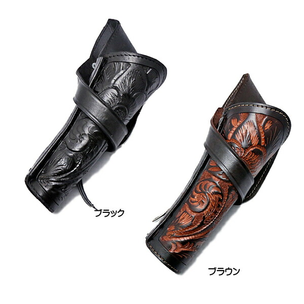 ブラックレザー 右利き用ホルスター 個人装備品 株和宏製造 ブラック