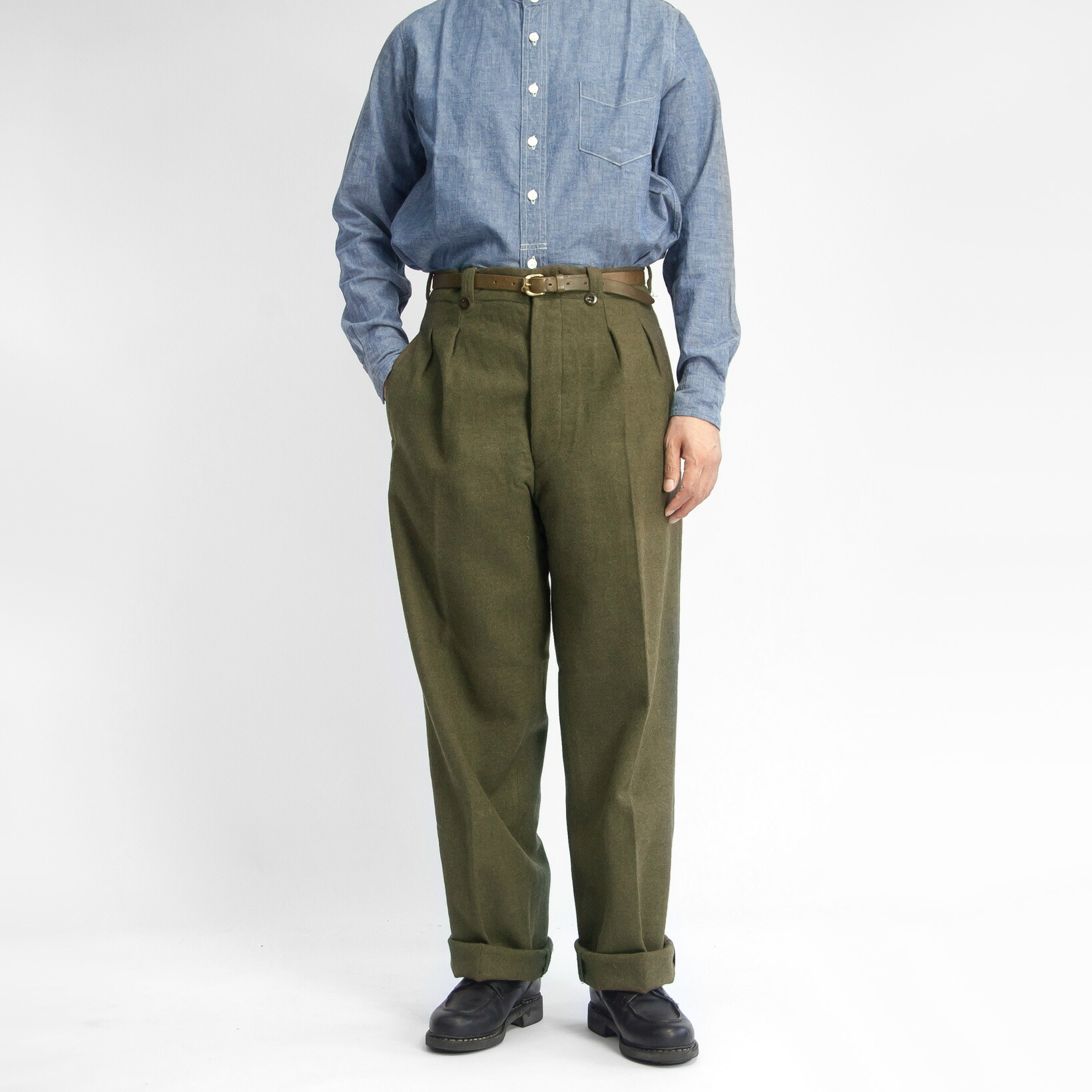 楽天市場】フランス軍 M-52 ツータックウールトラウザーズ デッド