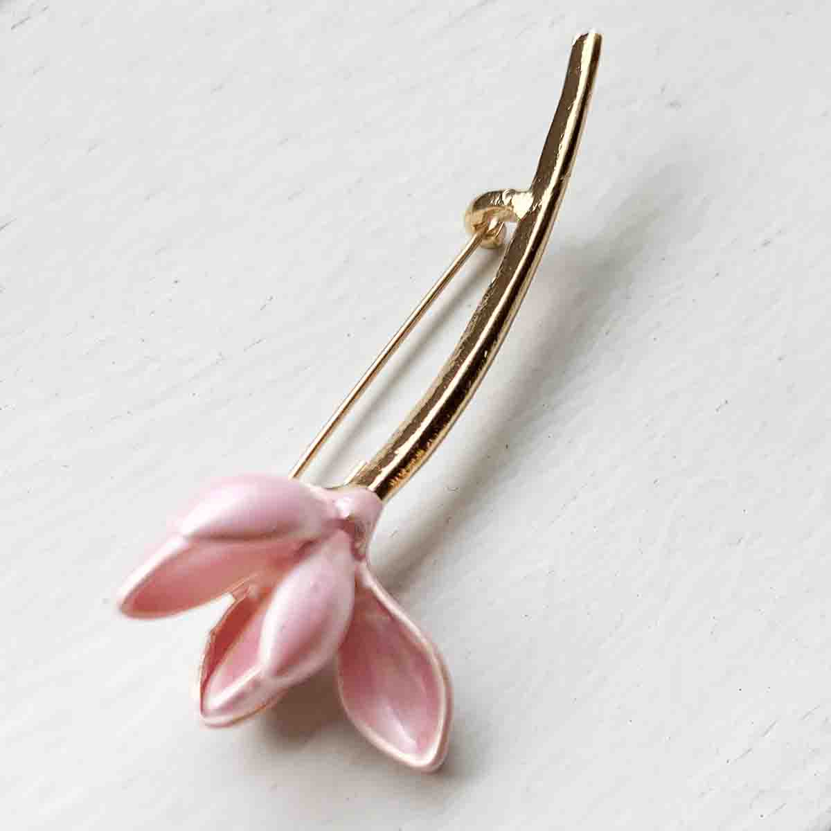 楽天市場】ブローチ ブローチピン ピンブローチ 花 ピンク＆ゴールド