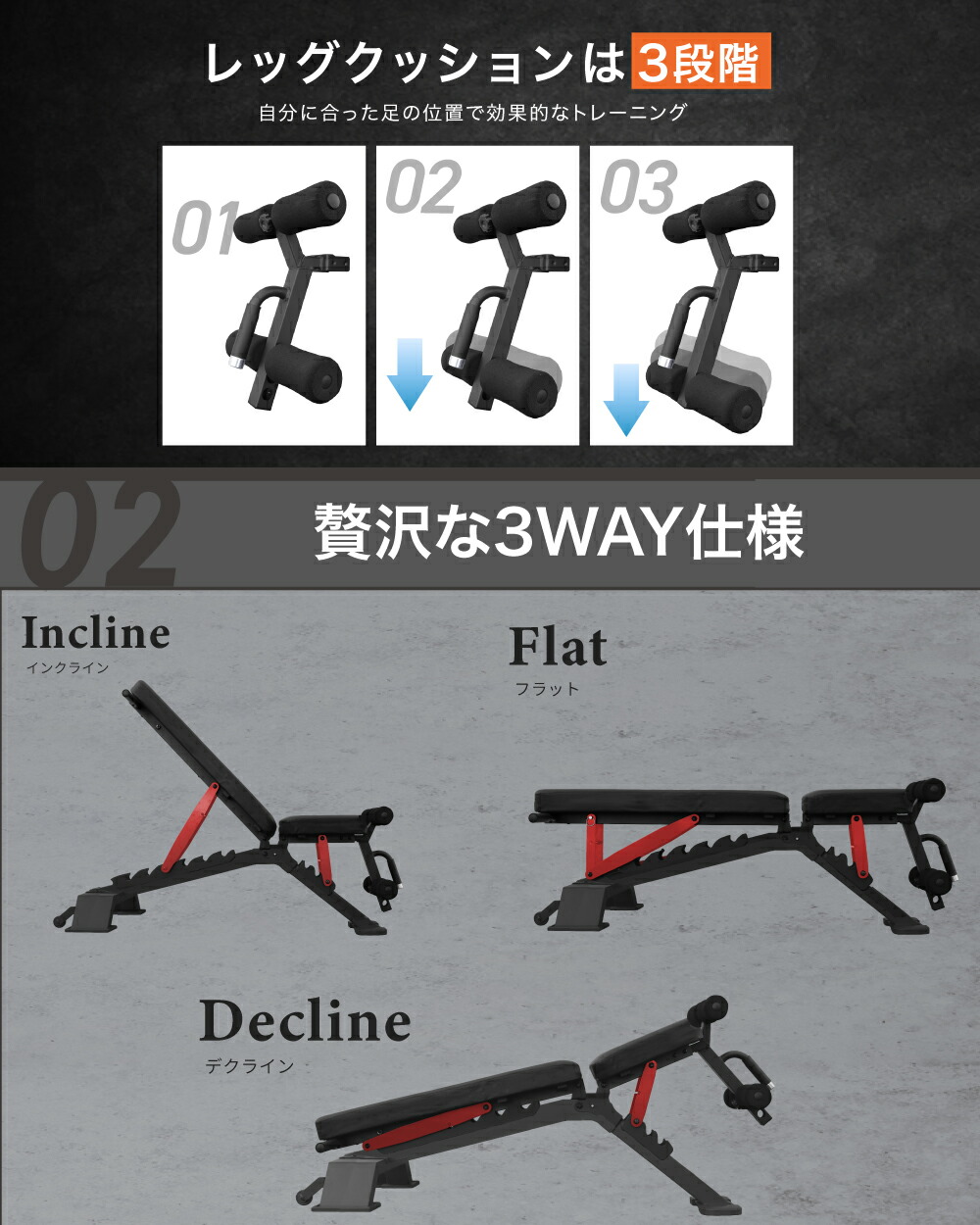 楽天市場】3WAY トレーニングベンチ プロモデル インクラインベンチ