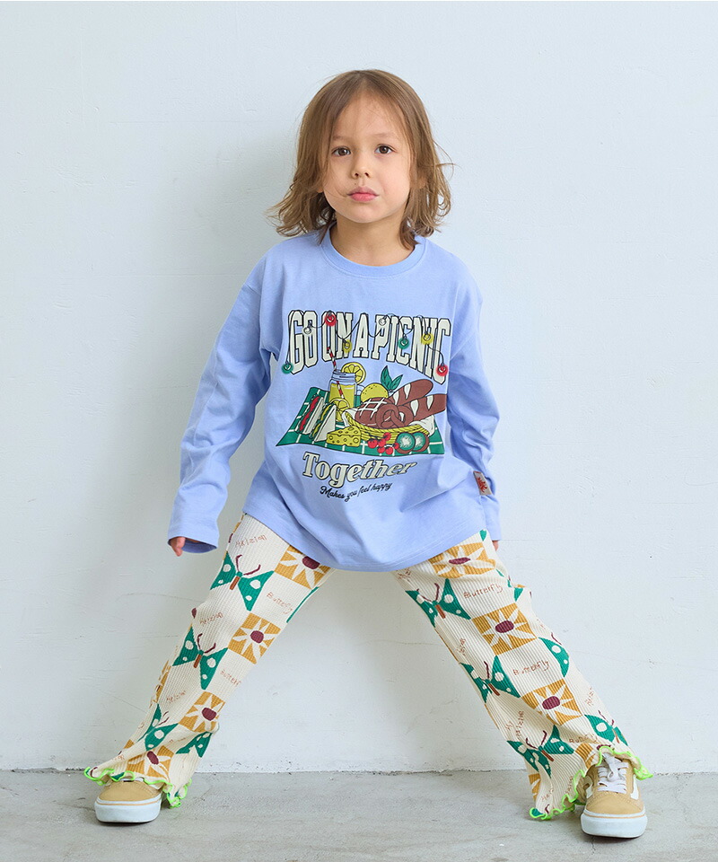 楽天市場】【親子お揃い】総柄ワッフルフレアーパンツ（80〜150cm