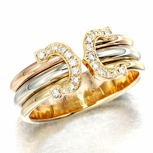 楽天市場】カルティエ Cartier 2C ダイヤモンド リング #51 K18YG/WG