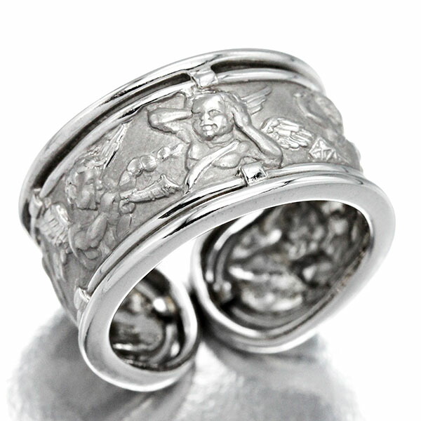 カレライカレラ 薔薇一文字リング 750WG カレライカレラ 薔薇一文字