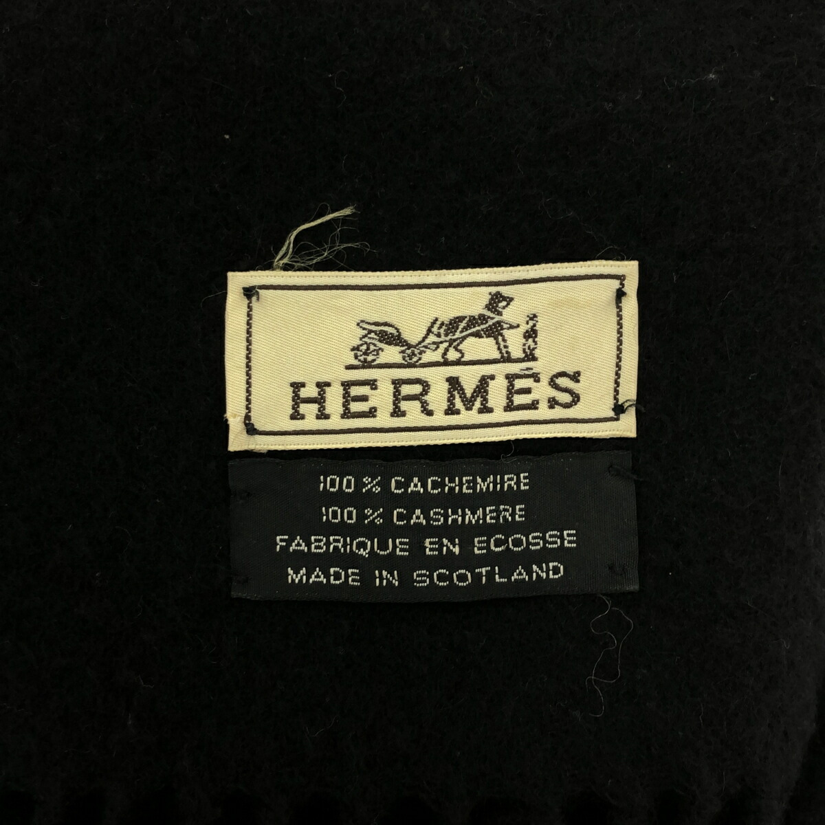 楽天市場】HERMES エルメス カシミヤ カシミア 黒 ブラック マフラー