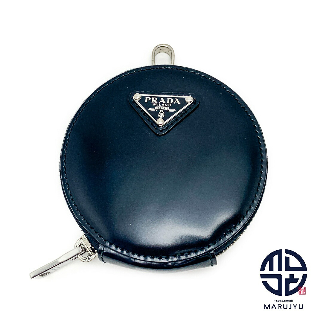 楽天市場】PRADA プラダ トライアングルロゴ ブラック 黒 丸型 コイン