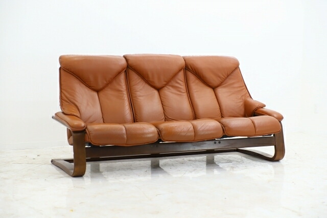 楽天市場】希少 フジファニチア 65万 本革 リクライニングソファ 3人