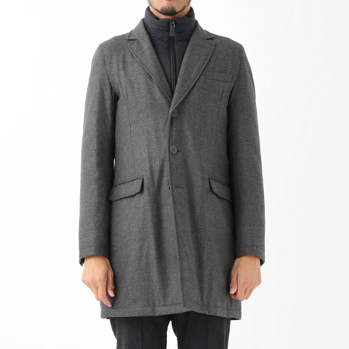 楽天市場】ヘルノ HERNO ライナー付き コート グレー メンズ 大きい