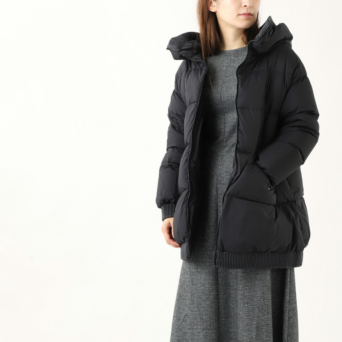 楽天市場】ヘルノ HERNO ダウンジャケット ブラック レディース 大きい