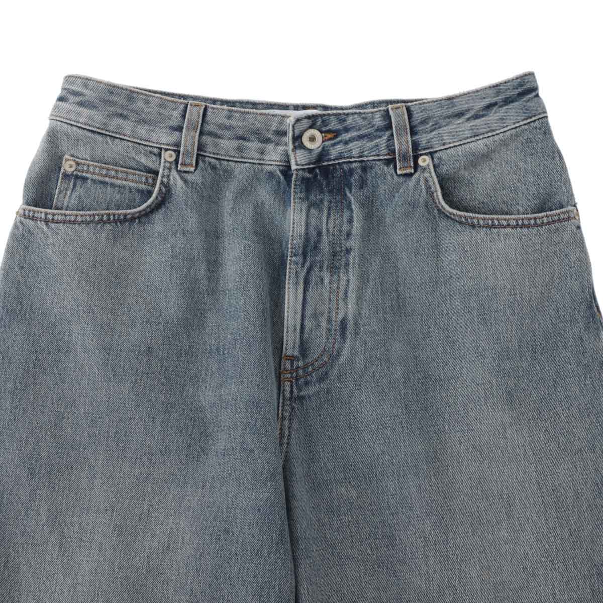 楽天市場】ロエベ LOEWE ボタンフライジーンズ バギージーンズ ブルー