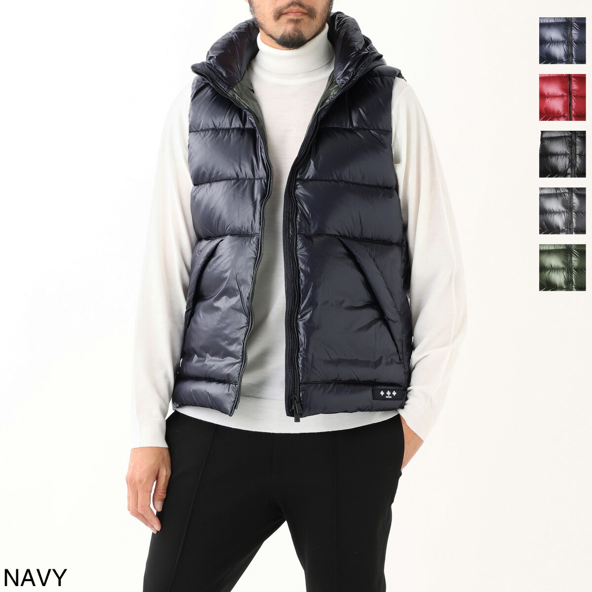 美品 タトラス ダウンベスト ネイビー Lサイズ相当 定価9.6万円 楽天