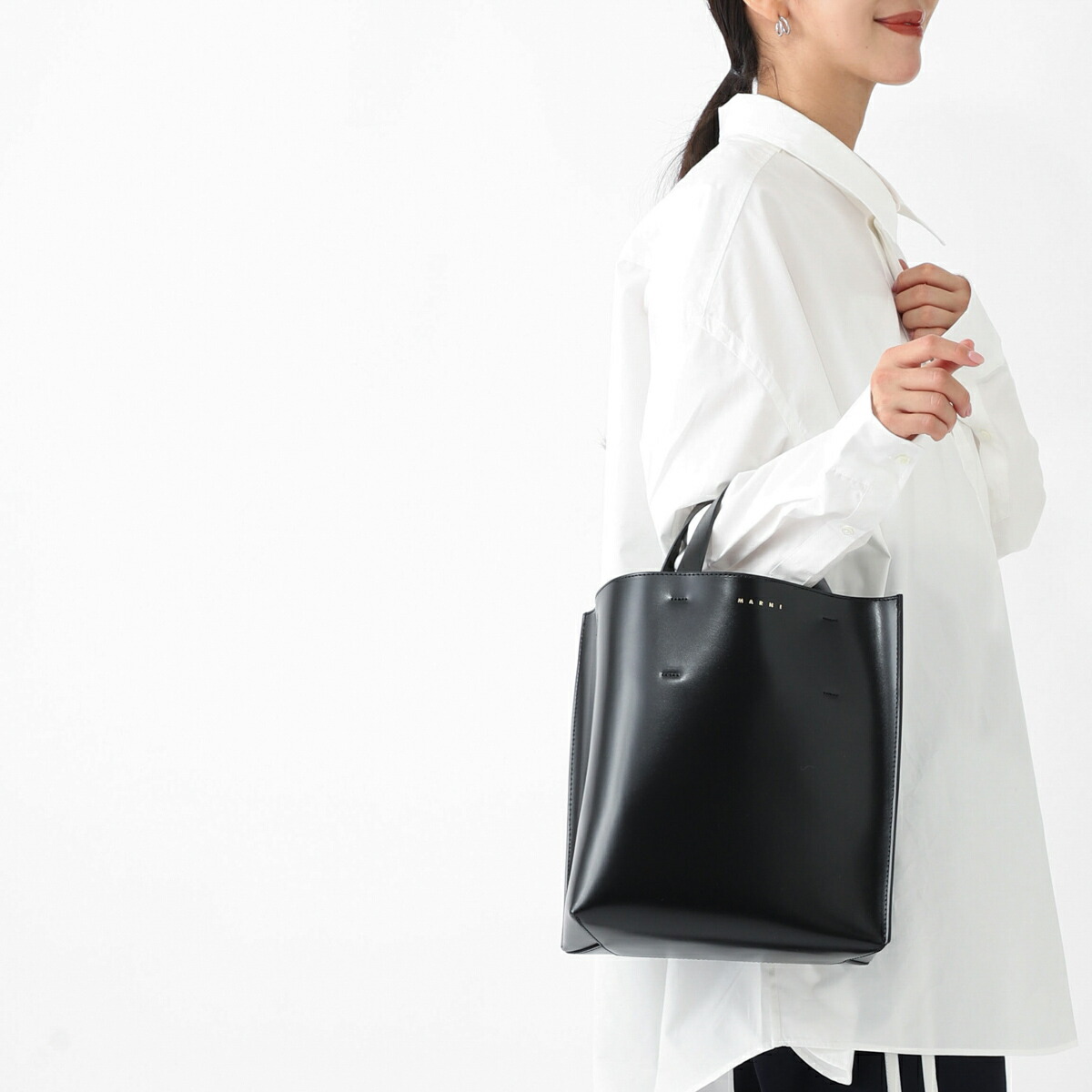 楽天市場】マルニ MARNI トートバッグ 2WAY ショルダーバッグ ブラック