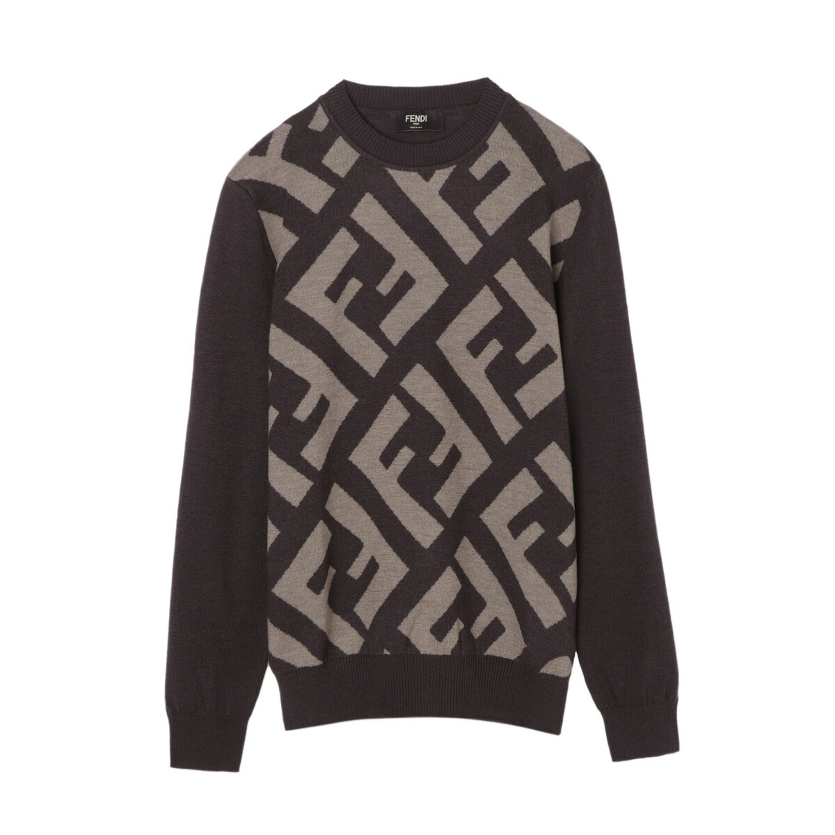 楽天市場】フェンディ FENDI クルーネックニット ブラウン メンズ