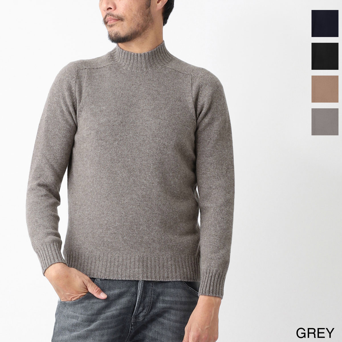 楽天市場】グランサッソ Gran Sasso モックネック ニット ラムウール